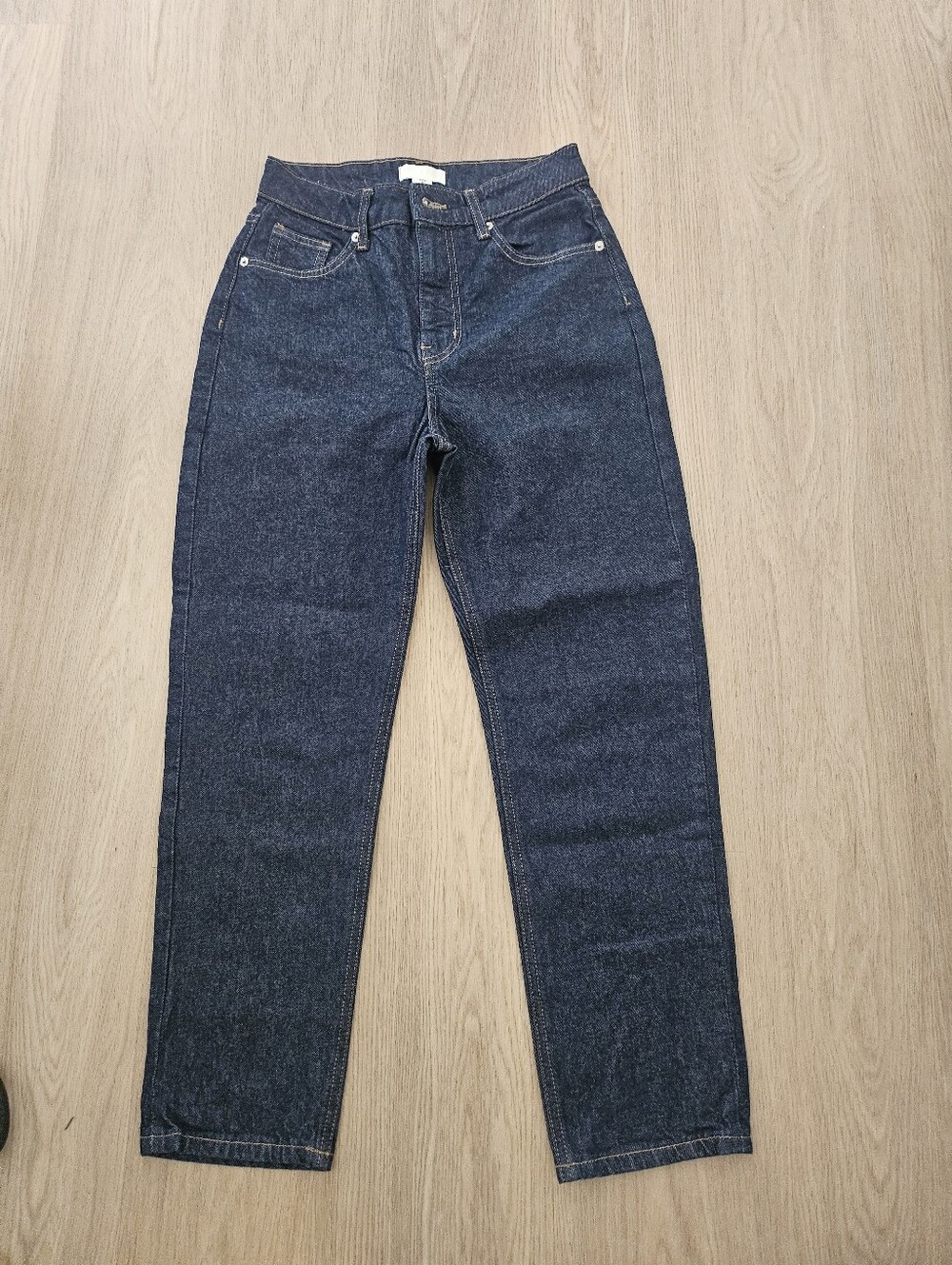 H&M Women’s Dark Blue High-Rise Straight Jeans
